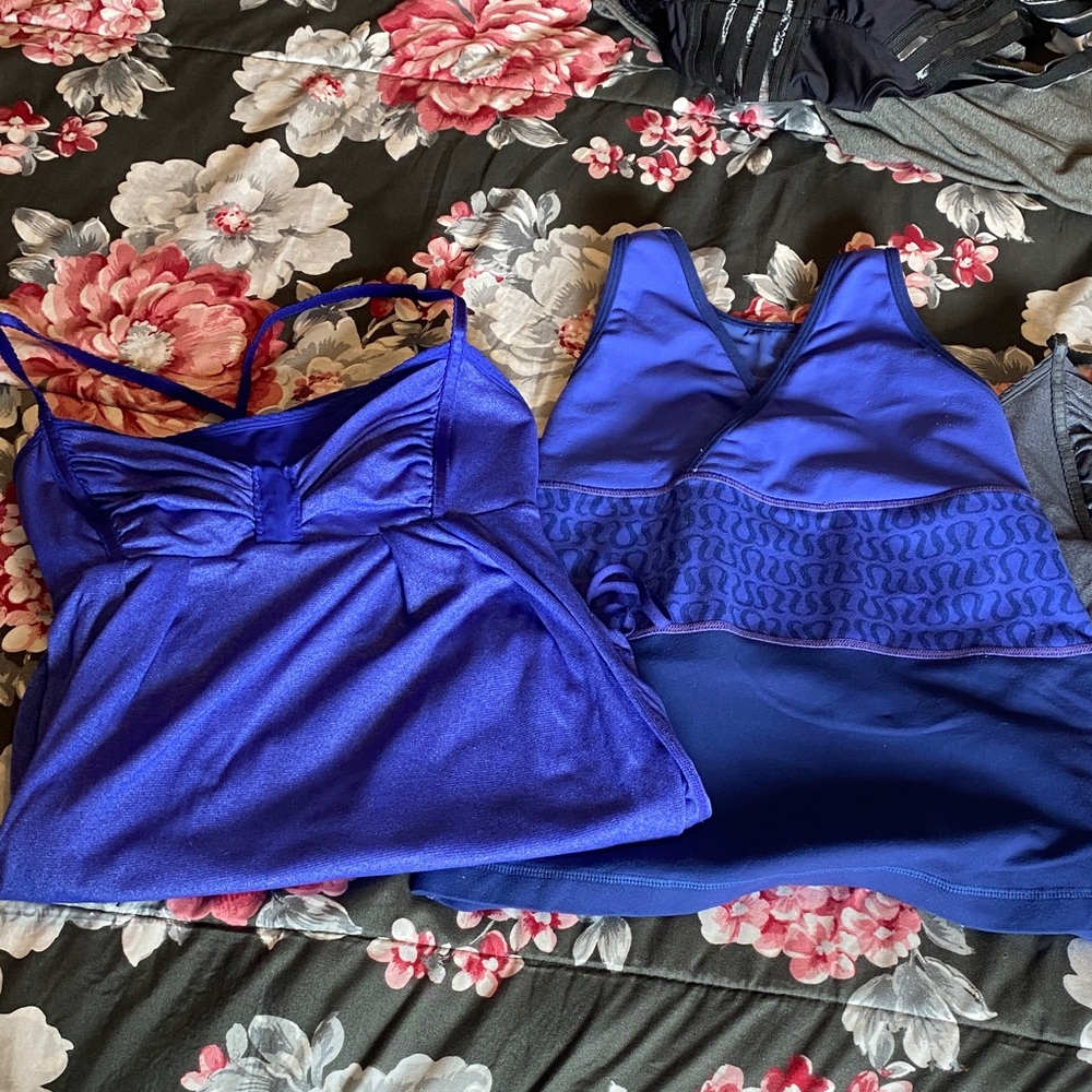 Lululemon Athletica Blue Tank Tops